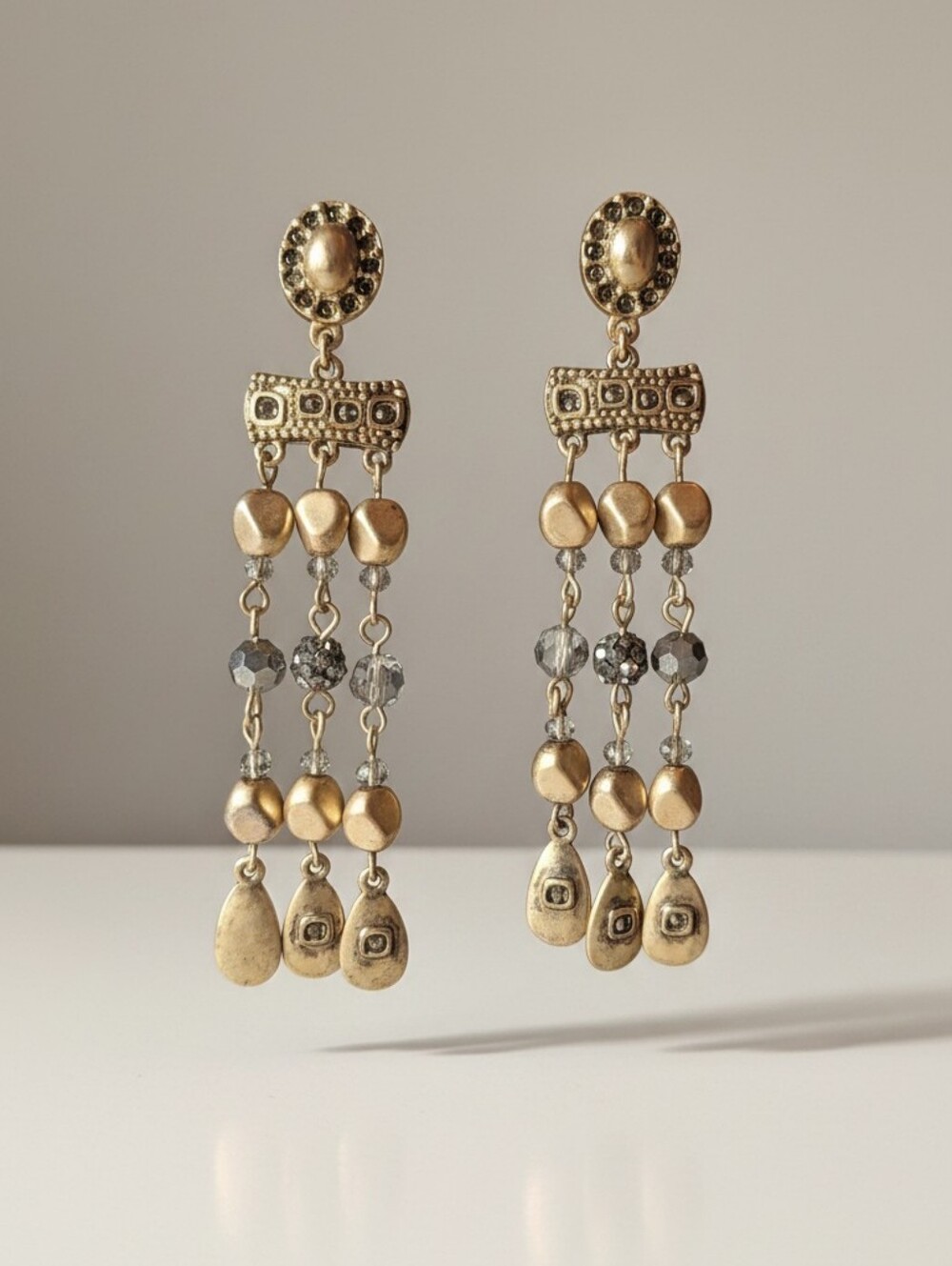 Gold Tone Dangle Drop Earrings – Elegant Women’s Jewelry